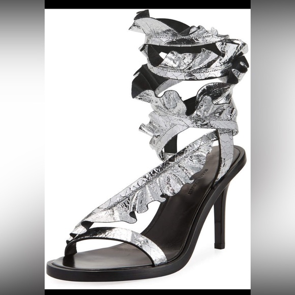 Isabel Marant Ansel Silver Runway Sandals - Sz 35 & New in Box - Picture 1 of 11